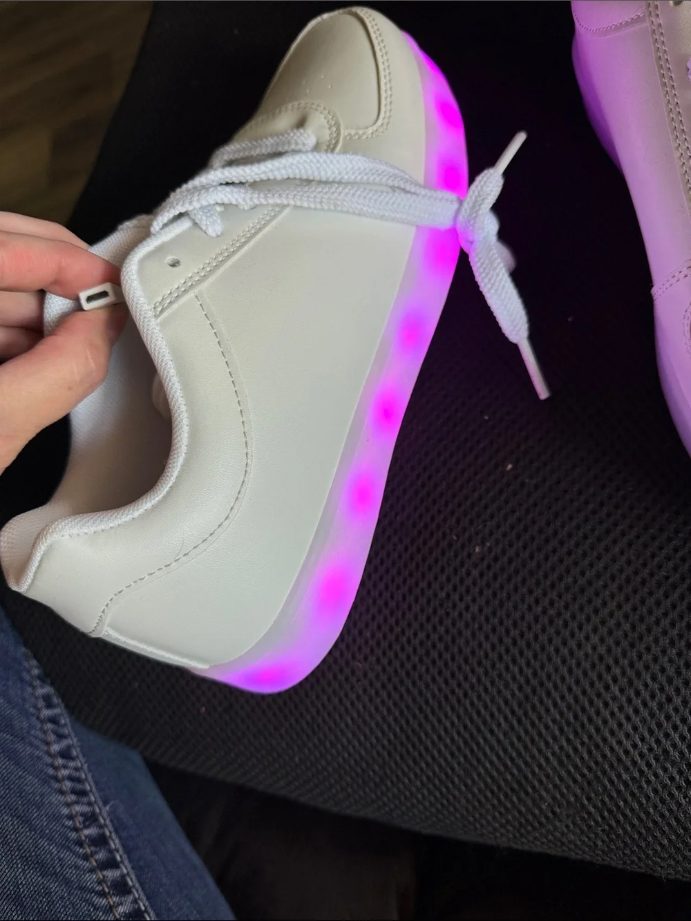 Classic White LIGHT UP Lace-Up Sneakers - Unbranded